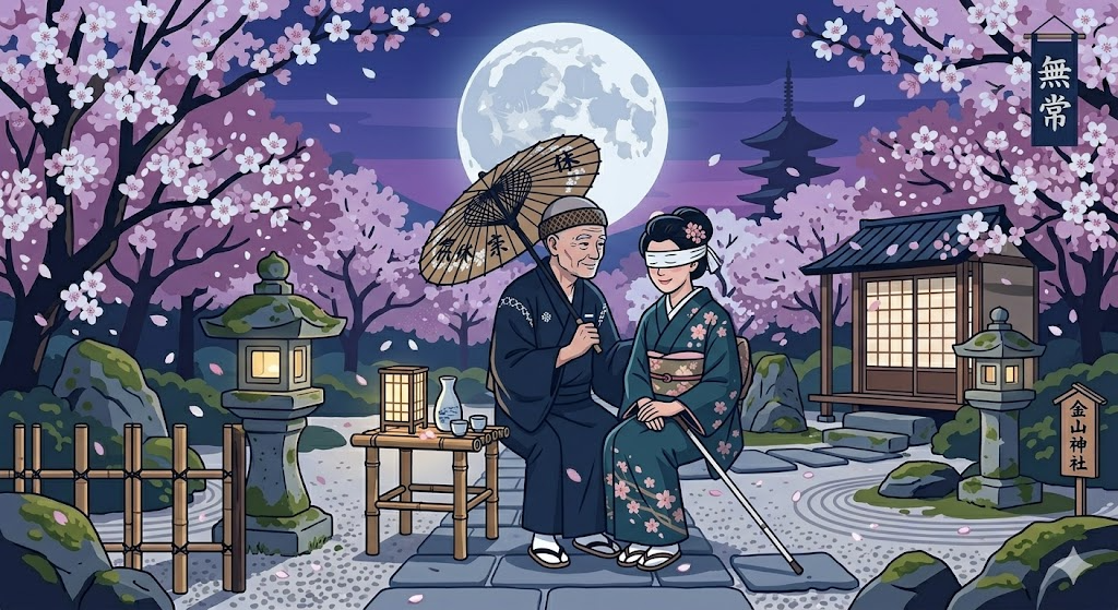 一休宗純と森侍者の愛：月の下の二人